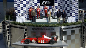 Podium 2002 US F1 GP: 1. Barrichello 2. Schumacher 3. Coulthard