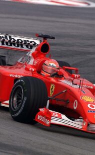Vettel and Barrichello drove Schumacher’s Ferrari F2002 at Monza