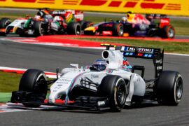 Valterri Bottas drives the Williams FW36 Mercedes on Silverstone, Britain (2014)