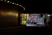 Michael Schumacher drives into Monaco tunnel
