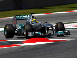 Mercedes W02 F1 Car Accelerating Fast Out of Chicane