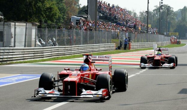 McLaren questions Ferrari's 'tow' tactics 1 Fernando Alonso & Felipe Massa driving
