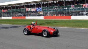 Fernando Alonso driving the first Ferrari F1 car