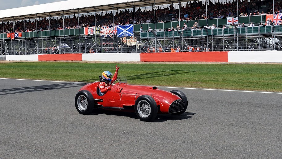 Fernando Alonso driving the first Ferrari F1 car