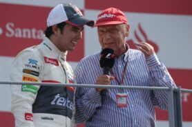 Sergio Perez & Niki Lauda podium Monza 2012