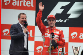 Martin Brundle Fernando Alonso podium 2012 india