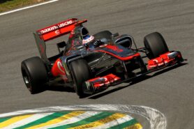 Jenson Button driving the McLaren MP4-27 Merccedes at Brazil (2012)