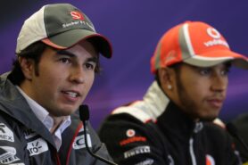 Sergio Perez and Lewis Hamilton
