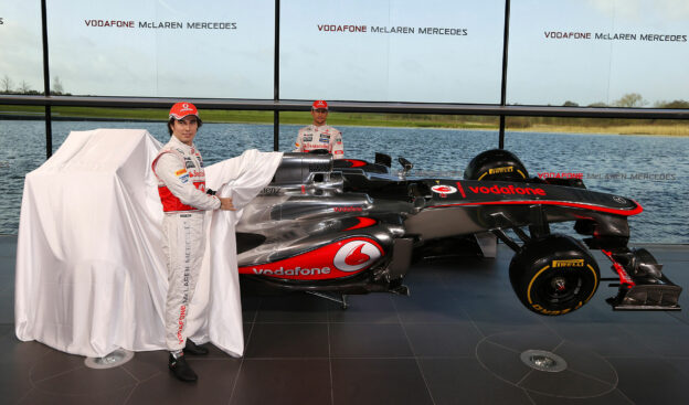 HD pictures 2013 F1 Launch McLaren MP4-28 car 1 McLaren MP4-28 reveal by Button & Perez
