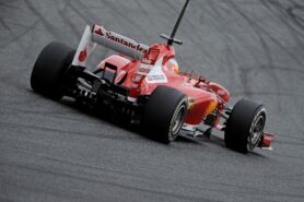 Fernando Alonso testing Ferrari F138 at Barcelona