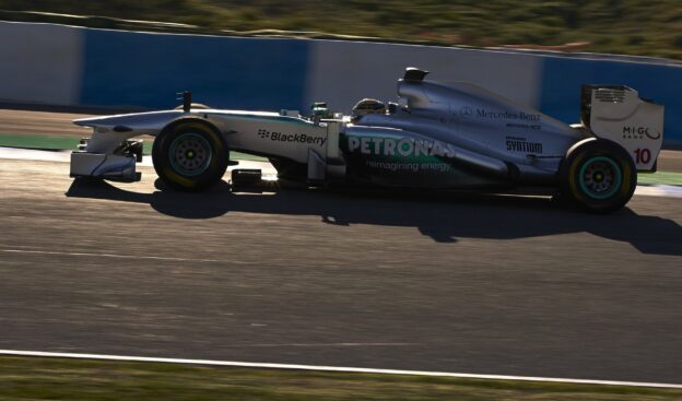 HD pictures 2013 F1 Wintertest Jerez day 1 1 Lewis Hamilton driving the Mercedes W04 at Jerez during wintertest
