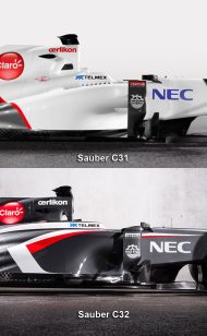 การเปรียบเทียบระหว่าง Sauber C31 และ C32 F1 รถ