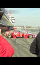 F1 Fahrer Ferrari Backstage-Aufnahmen Barcelona 2013