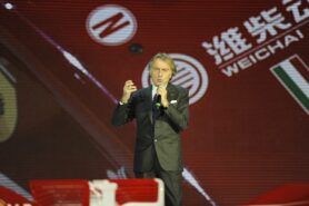 Luca di Montezemolo presenting the Ferrari F138