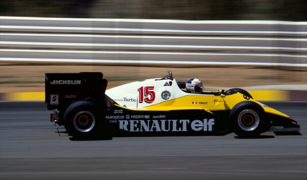 Highlights 1983 Belgian F1 Grand Prix 1 Renault RE40 driven by Alain Prost in 1983