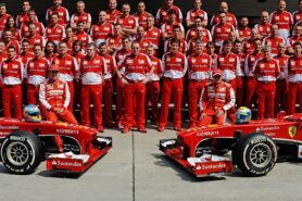 Ferrari Team in China with Alonso and Massa