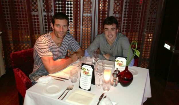 Webber Alonso & Vettel play down twitter photo dinner with friends 1 Twitter photo dinner with friends Webber and Alonso