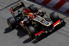 Romain Grosjean driving the Lotus E21 at Monaco (2013)