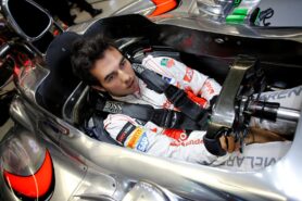 Sergio Perez in cockpit of the McLaren MP4-28