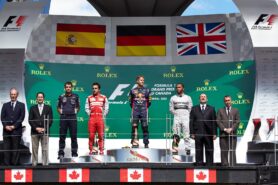 2013 Canadian F1 GP podium: 1. Vettel 2. Alonso 3. Hamilton