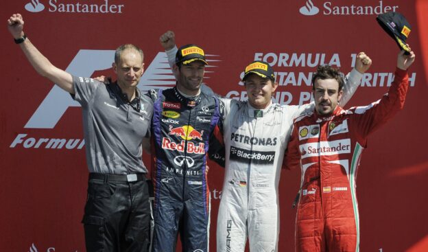 2013 British Grand Prix F1 Race Results 1 2013 British podium: 1. Rosberg 2. Webber 3. Alonso