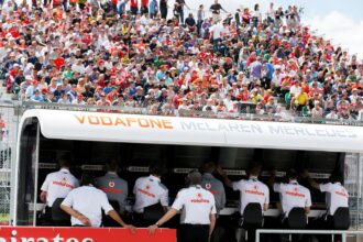 Vodafone McLaren Mercedes pit wall