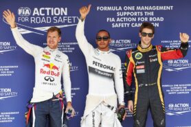 Top 3-Qualifikanten: 1. Hamilton 2. Vettel 3. Grosjean
