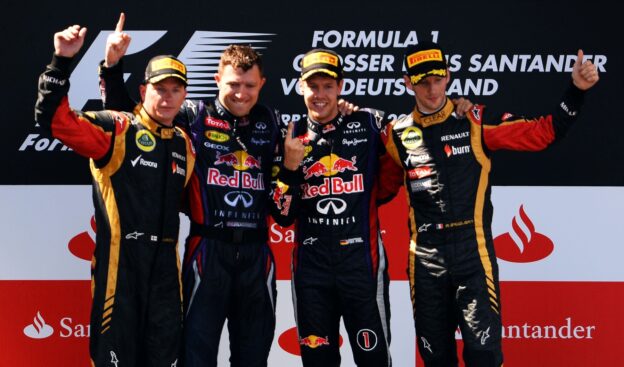 2013 German Grand Prix F1 Race Results 1 Podium 2013 German F1 GP: 1. Vettel 2. Raikkonen 3. Grosjean
