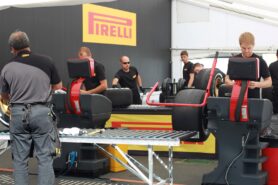 Pirelli F1 tyre fitting area