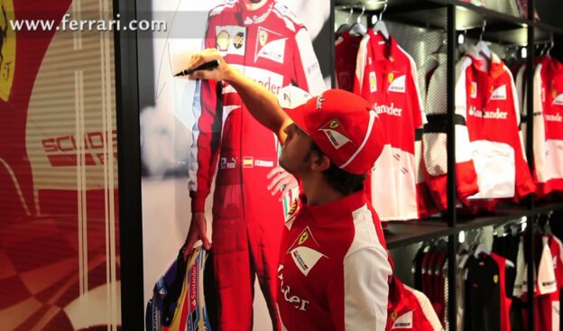 Alonso visit at the Ferrari Store in Maranello Italy 1 Alonso visit at the Ferrari Store in Maranello Italy