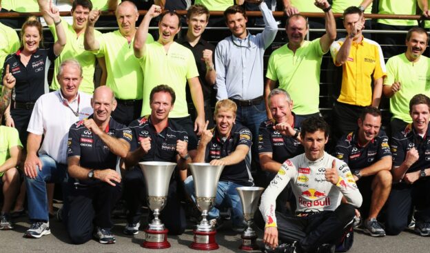 Italian F1 GP Race Report: Vettel dominates in Ferrari’s back yard 1 Red Bull team celebration after 1st and 3rd place
