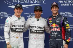 Top 3 qualifiers: 1. Hamilton 2. Rosberg 3. Ricciardo