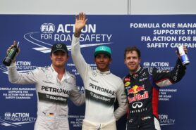 Top 3-karsinnat: 1. Hamilton 2. Rosberg 3. Vettel