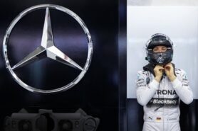 Nico Rosberg with Mercedes logo