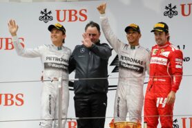 Chinese F1 GP podium: 1. Hamilton 2. Rosberg 3. Alonso