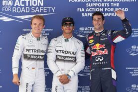 Die besten 3-Qualifikanten 2014 Spanien: 1. Hamilton 2. Rosberg 3. Ricciardo