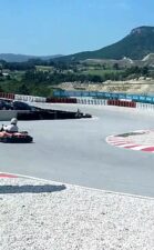 Hamilton karting in Barcelona ahead of the 2014 Spanish GP