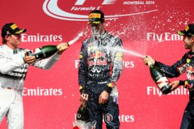 Daniel Ricciardo's maiden victory shampagne shower
