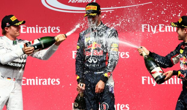2014 Canadian Grand Prix F1 Race Results 1 Daniel Ricciardo's maiden victory shampagne shower