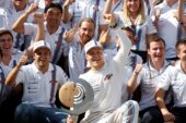 Williams team celebration after podium in Austria