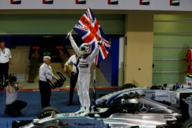 Lewis Hamilton with Union Jack