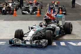 Lewis Hamilton with Union Jack