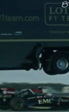 Lotus F1 team stunt with truck & car