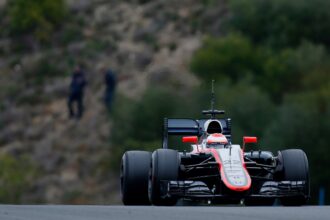 Jenson Button testing the McLaren-Honda MP4-30
