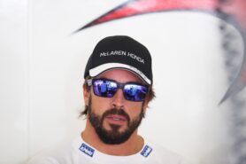 Fernando Alonso in the garage
