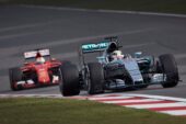 Lewis Hamilton (Mercedes) in front of Sebastian Vettel (Ferrari)