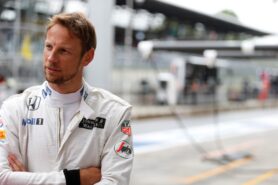Jenson Button in the pitlane.