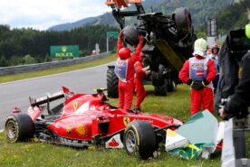 Crashed Ferrari of Raikkonen