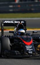 Jenson Button on track at Spa in the Mclaren MP4-30