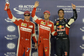 2015 Singapore top 3 qualifiers: 1. Vettel 2. Ricciardo 3. Raikkonen